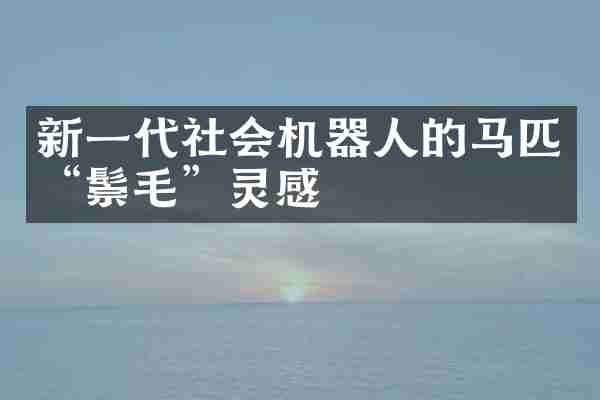 新一代社会机器人的马匹&ldquo;鬃毛&rdquo;灵感