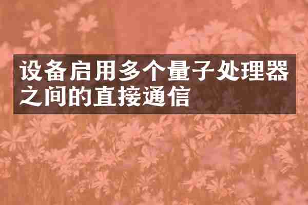 设备启用多个量子处理器之间的直接通信