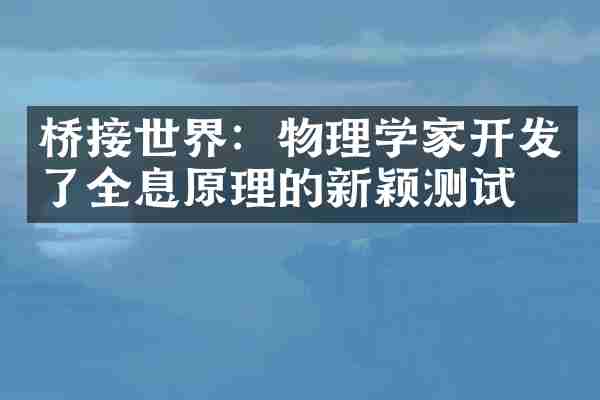 桥接世界：物理学家开发了全息原理的新颖测试