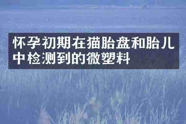 怀孕初期在猫胎盘和胎儿中检测到的微塑料