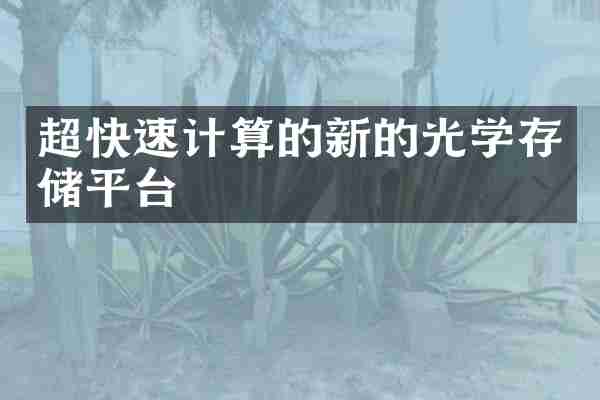 超快速计算的新的光学存储平台