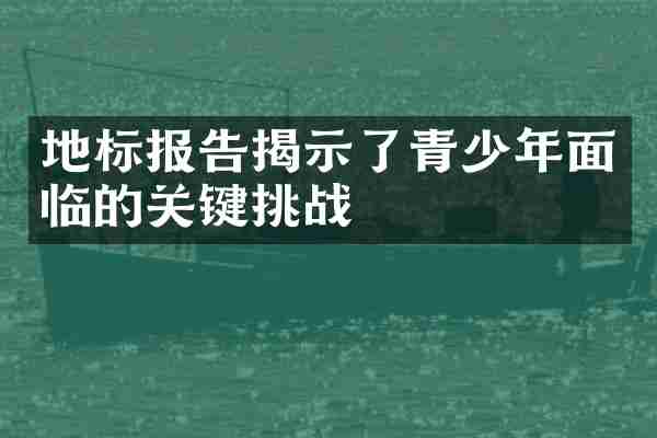 地标报告揭示了青少年面临的关键挑战
