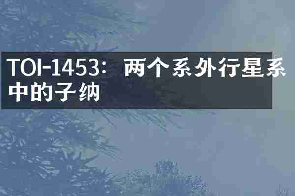 TOI-1453：两个系外行星系统中的子纳