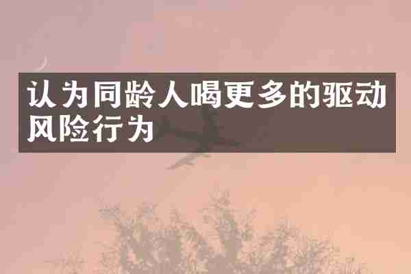 认为同龄人喝更多的驱动风险行为