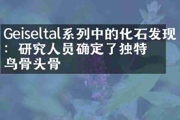 Geiseltal系列中的化石发现：研究人员确定了独特的鸟骨头骨