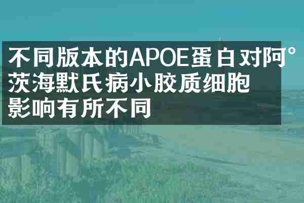 不同版本的APOE蛋白对阿尔茨海默氏病小胶质细胞的影响有所不同
