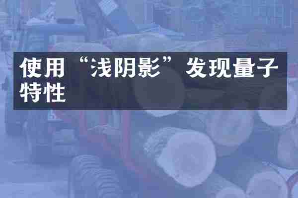使用&ldquo;浅阴影&rdquo;发现量子特性