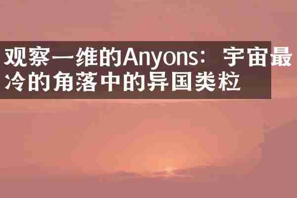 观察一维的Anyons：宇宙最冷的角落中的异国类粒子