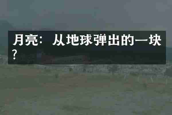月亮：从地球弹出的一块？