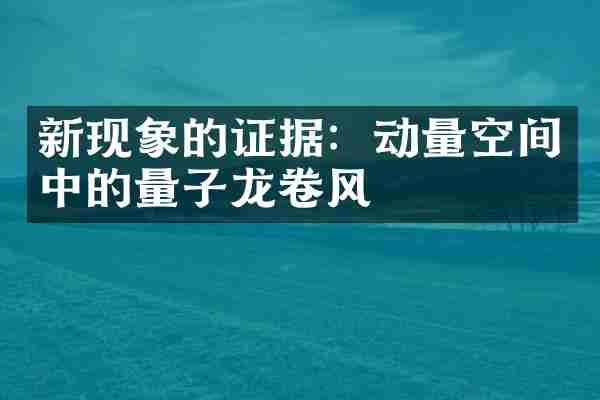 新现象的证据：动量空间中的量子龙卷风