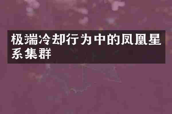 极端冷却行为中的凤凰星系集群