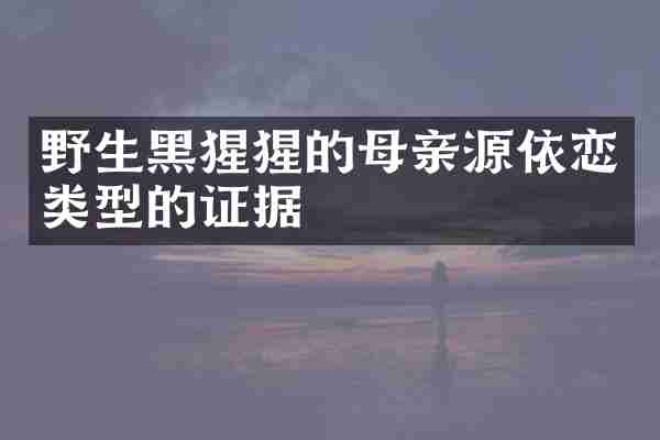 野生黑猩猩的母亲源依恋类型的证据