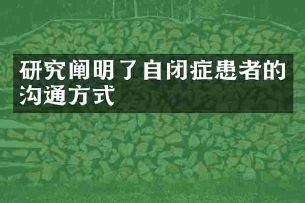 研究阐明了自闭症患者的沟通方式