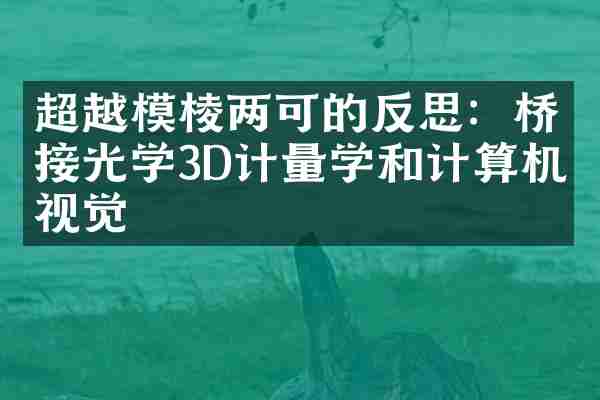 超越模棱两可的反思：桥接光学3D计量学和计算机视觉