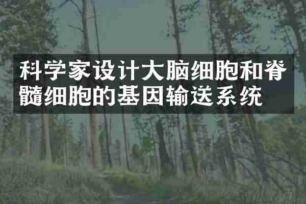 科学家设计大脑细胞和脊髓细胞的基因输送系统