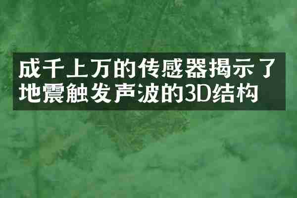 成千上万的传感器揭示了地震触发声波的3D结构