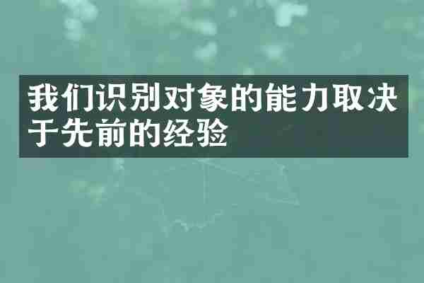 我们识别对象的能力取决于先前的经验