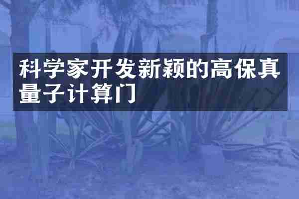 科学家开发新颖的高保真量子计算门