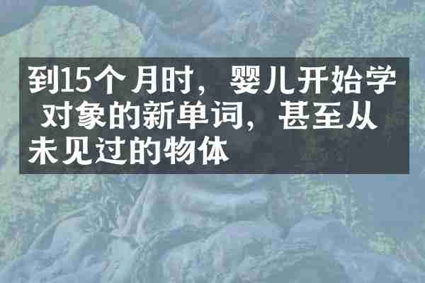 到15个月时，婴儿开始学习对象的新单词，甚至从未见过的物体