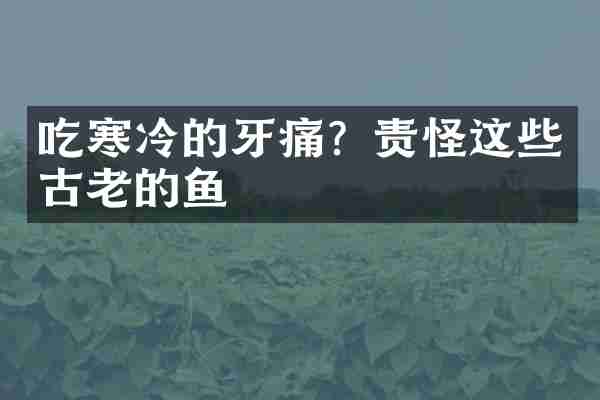吃寒冷的牙痛？责怪这些古老的鱼
