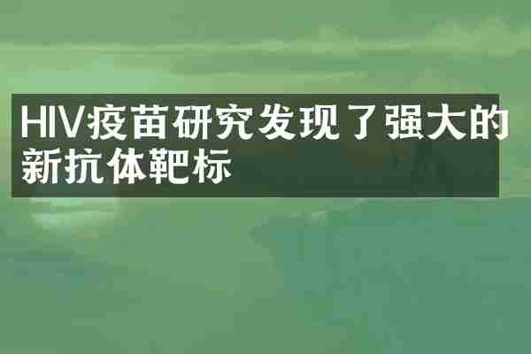 HIV疫苗研究发现了强大的新抗体靶标
