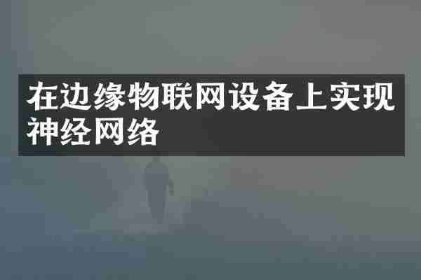 在边缘物联网设备上实现神经网络