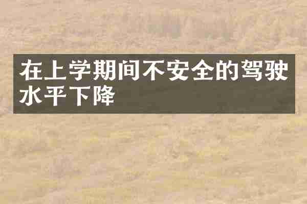 在上学期间不安全的驾驶水平下降