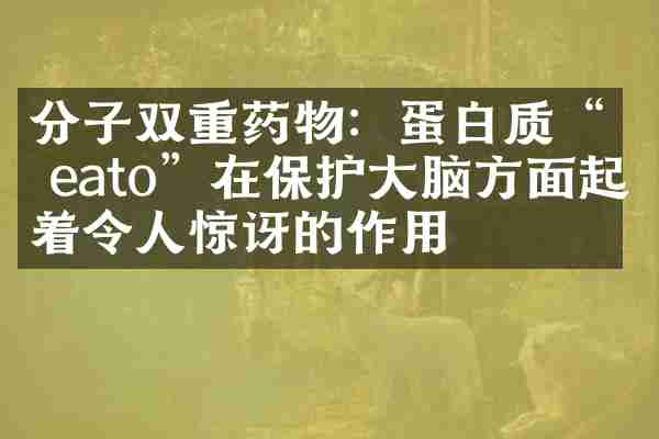 分子双重药物：蛋白质&ldquo; eato&rdquo;在保护大脑方面起着令人惊讶的作用
