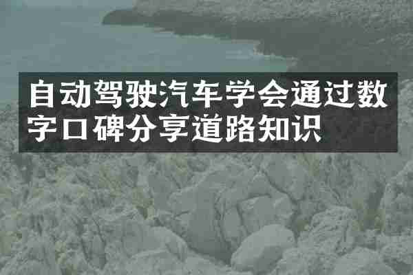 自动驾驶汽车学会通过数字口碑分享道路知识