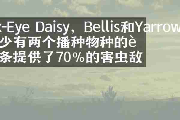 Ox-Eye Daisy，Bellis和Yarrow：至少有两个播种物种的花条提供了70％的害虫敌人