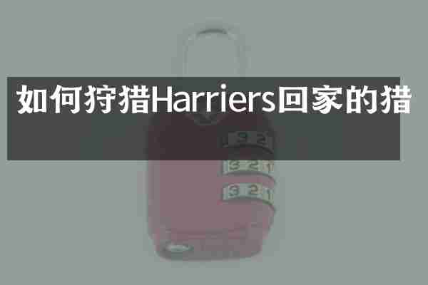 如何狩猎Harriers回家的猎物