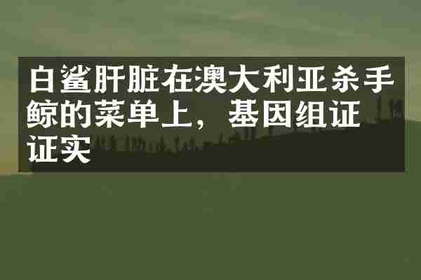 白鲨肝脏在澳大利亚杀手鲸的菜单上，基因组证据证实