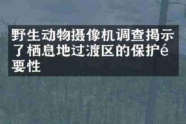 野生动物摄像机调查揭示了栖息地过渡区的保护重要性