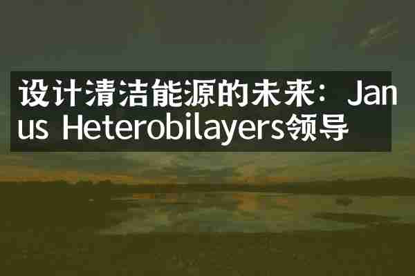 设计清洁能源的未来：Janus Heterobilayers领导