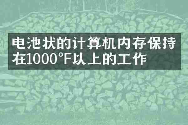 电池状的计算机内存保持在1000°F以上的工作