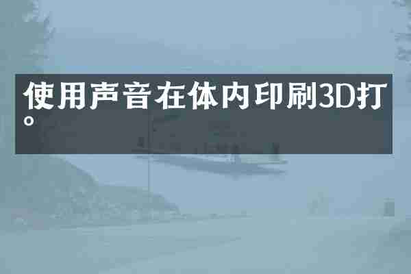 使用声音在体内印刷3D打印