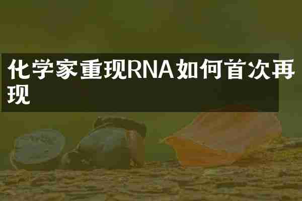 化学家重现RNA如何首次再现
