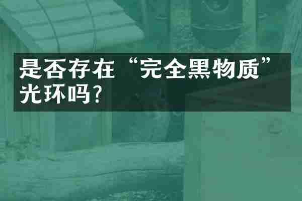 是否存在“完全黑物质”光环吗？